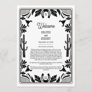 Western Country Cowboy Wedding Itinerary Program