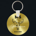 Western Country Cowboy Wedding Monogram Groomsmen Keychain<br><div class="desc">Personalized gifts for groomsmen and best man with old western cowboy theme. Decorated with cowboy hat with vintage western font. Text and color are editable using the Design Tool to fit your occasion. Get this customize gift for wedding,  bachelor party,  engagement party or any other special occasions.</div>