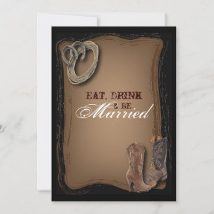 western country cowboy wedding Rehearsal Dinner Invitation
