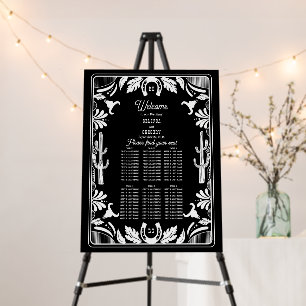 Western Country Cowboy Wedding Seating Chart Foam Board