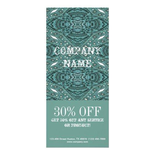 western country cowgirl fashion teal leather rack card