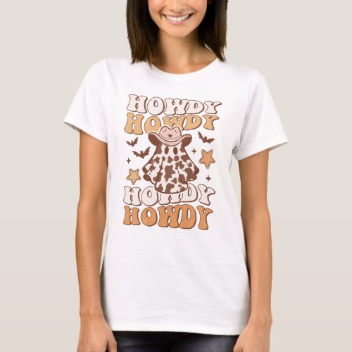 Western Country Cowgirl Howdy Funny Halloween T_Shirt