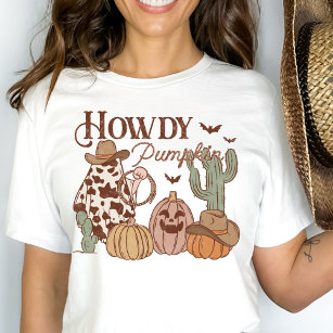 Howdy Pumpkin Halloween Shirt, Cute Women's Western Halloween Tee, Retro  Halloween Sweatshirt, Cute Country Cowgirl Halloween T-Shirt