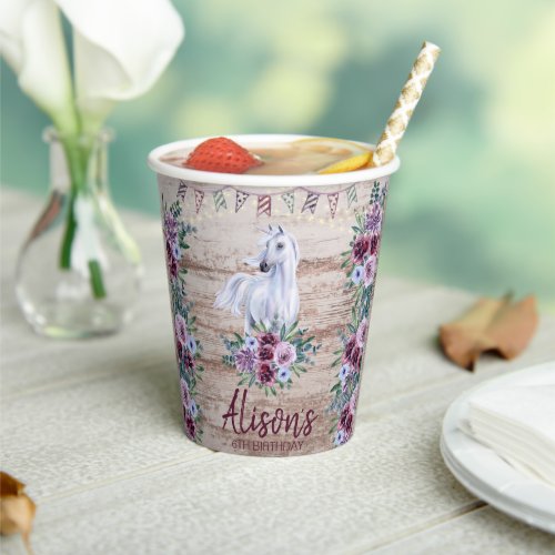 Western Country Cowgirl Rodeo Birthday Paper Cups
