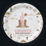 Western Country Cowgirl Rodeo Birthday Party Paper Plates<br><div class="desc">Western Country Cowgirl Rodeo Birthday Party Paper Plates. Easy to personalize! Check the collection for more matching items.</div>