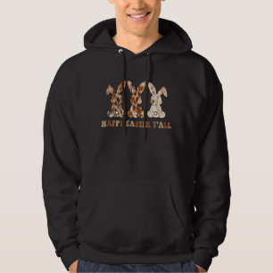 Western Country Cowhide Bunny Silhouette Easter Hoodie