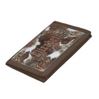 Western Country Cowhide Print  Brown Leather 