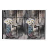 Western country daisy barn wood cowboy boot iPad air case (Outside)