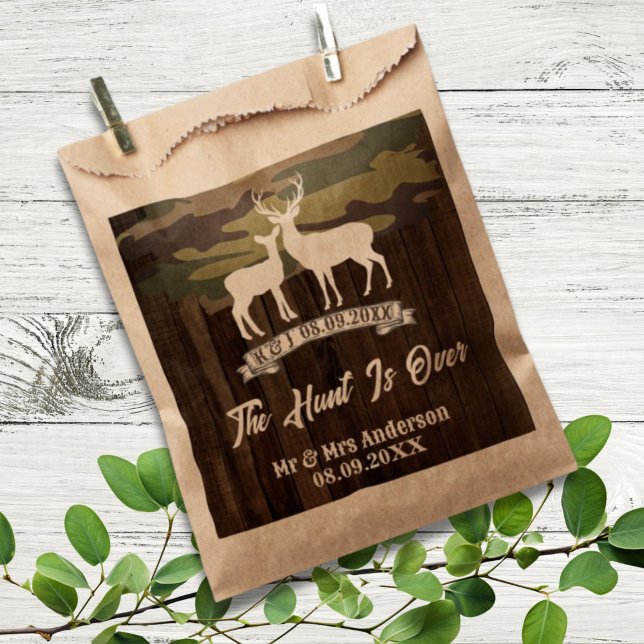 Western Country Deer The Hunt Is Over Wedding  Favor Bag (Western Country Deer The Hunt Is Over Wedding Favor Bag)
