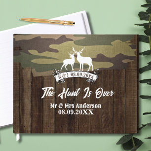 Western Country Deer The Hunt Is Over Wedding Guest Book