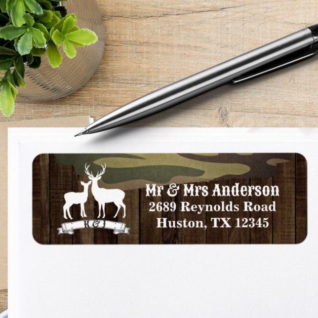 Western Country Deer The Hunt Is Over Wedding Label (Western Country Deer The Hunt Is Over Wedding Label)