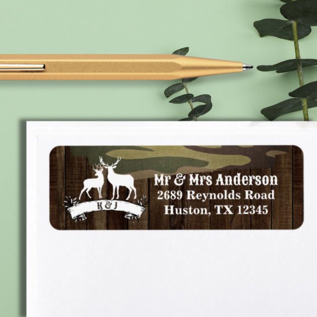 Western Country Deer The Hunt Is Over Wedding Label (Western Country Deer The Hunt Is Over Wedding Label)