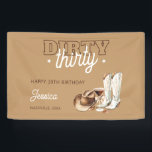 Western Country Dirty Thirty 30th Birthday Party Banner<br><div class="desc">Western Country Dirty Thirty 30th Birthday Party Banner.
Make it yours with easy customization. Need a custom order? Just send us a message,  we’re here to help. Kindly note that response times may vary slightly due to the time difference.</div>