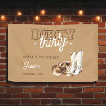 Western Country Dirty Thirty 30th Birthday Party Banner<br><div class="desc">Western Country Dirty Thirty 30th Birthday Party Banner.
Make it yours with easy customization. Need a custom order? Just send us a message,  we’re here to help. Kindly note that response times may vary slightly due to the time difference.</div>
