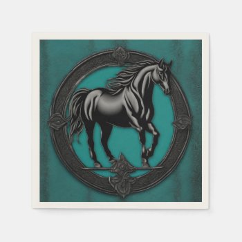 Western Country Equine Equestrian Horse Party  Napkins by WhenWestMeetEast at Zazzle