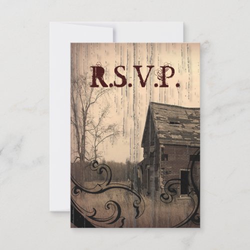 western country farm barn wedding RSVP response