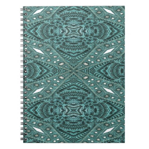 Western Country fashion Teal Turquoise Leather Notebook