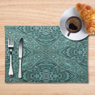 Western Country fashion Teal Turquoise Leather Placemat