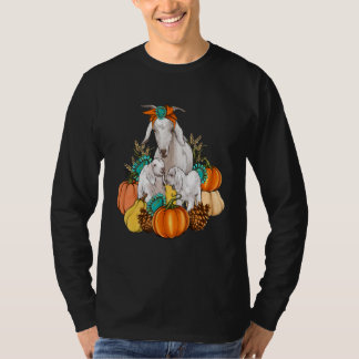 Western Country Goat Family Fall Pumpkin Fall Autu T-Shirt