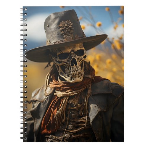 Western Country Halloween Skeleton Cowboy Notebook