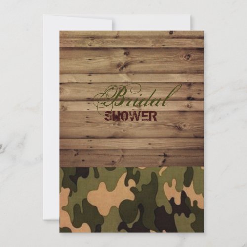  Western country Hunt is Over Camo bridal shower Invitation