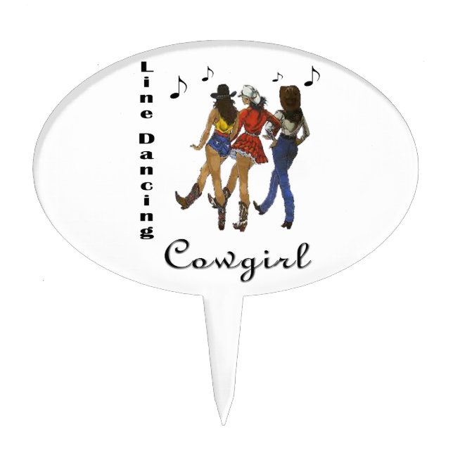 Western Country "Line Dancing Cowgirl" Cake Topper (Front)
