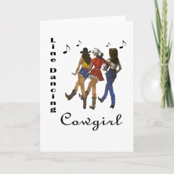 Western Country "line Dancing Cowgirl" Card by BootsandSpurs at Zazzle