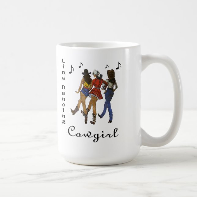 Western Country "Line Dancing Cowgirl" Coffee Cup (Right)