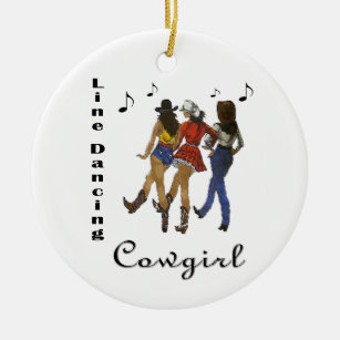 Western Country "Line Dancing Cowgirl" Ornament