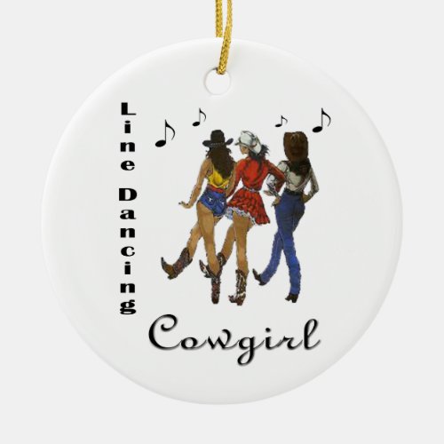 Western Country Line Dancing Cowgirl Ornament