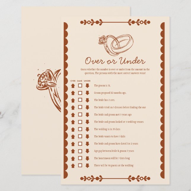 Western Country Over or Under Bridal Game (Front/Back)