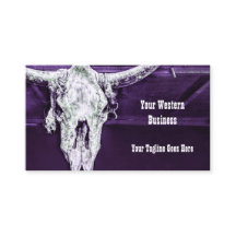 Western Country Purple White Rustic Bull Cow Skull