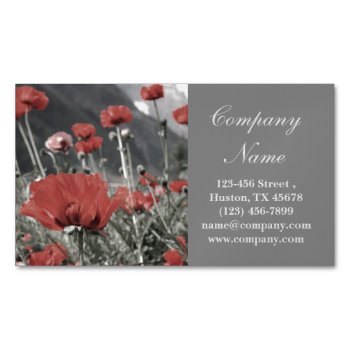 Western Country Red Poppy Florist Aromatherapy Magnetic Business Card by businesscardsdepot at Zazzle