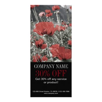 Western Country Red Poppy Florist Aromatherapy Rack Card by businesscardsdepot at Zazzle