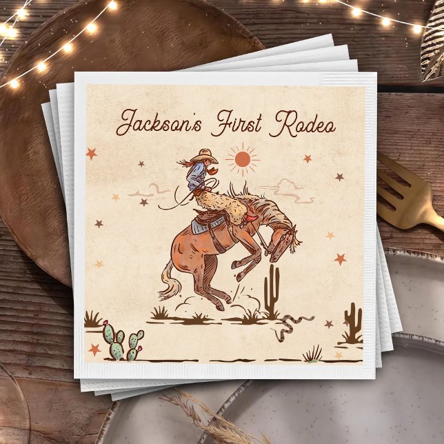 Western Country Rodeo Cowboy Birthday Paper Plates Napkins (Creator Uploaded)