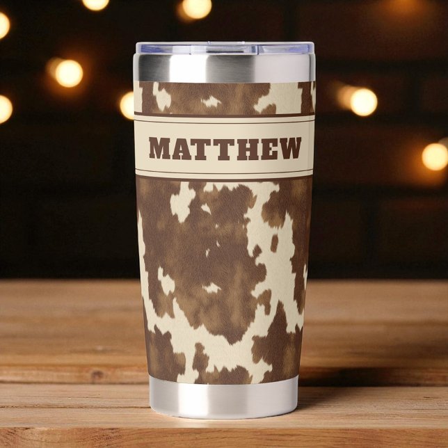 Western Country Rodeo Personalized Brown Cowboy Insulated Tumbler (Western Country Rodeo Personalized Brown Cowboy Insulated Tumbler)