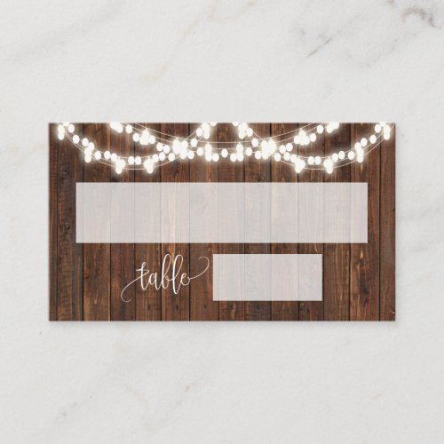 Western Country Shower Wedding Flat Place Card