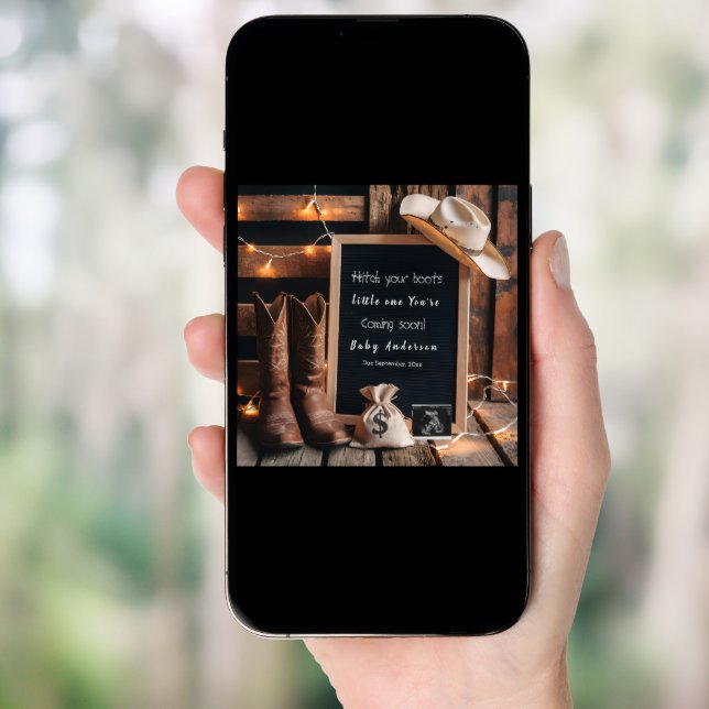 Western country style pregnancy announcement  (Front Digital)