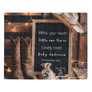 Western country style pregnancy announcement  jigsaw puzzle
