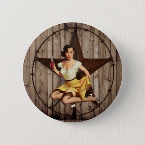 Western Country Texas Star Pin Up Girl Cowgirl
