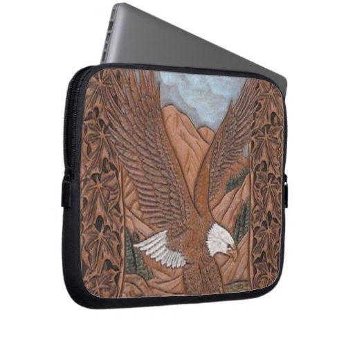 Western country tooled leather Vintage Eagle Laptop Sleeve