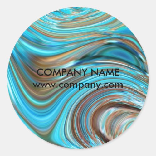 western country turquoise swirls watercolor classic round sticker