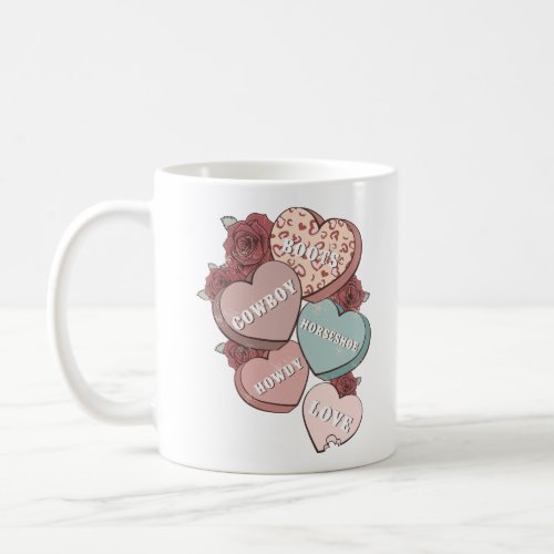 Western Country Valentines Day Hearts Coffee Mug