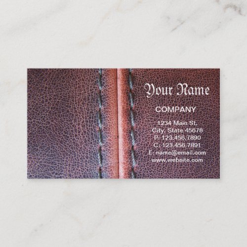 western country Weathered  Stitching Faux Leather Business Card