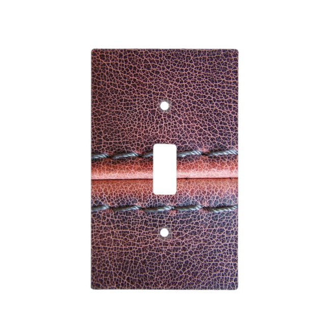 western country Weathered  Stitching Faux Leather Light Switch Cover (Front)