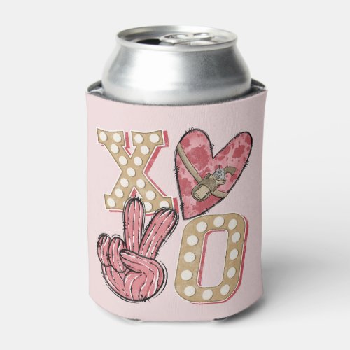 Western Country Xoxo  Hugs and Kisses Can Cooler