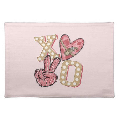 Western Country Xoxo  Hugs and Kisses Cloth Placemat