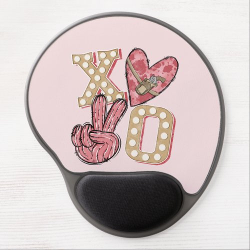 Western Country Xoxo  Hugs and Kisses Gel Mouse Pad