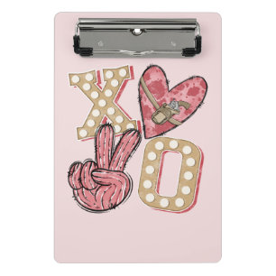 Western Country Xoxo Hugs and Kisses Mini Clipboard