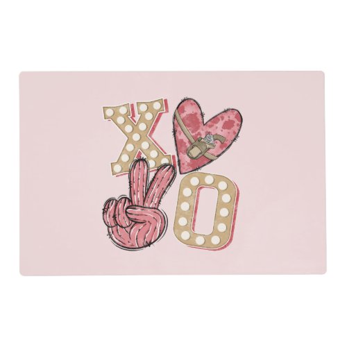 Western Country Xoxo  Hugs and Kisses Placemat